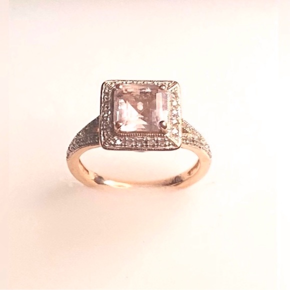 Morganite & Diamond 14K Rose Gold Ring - Picture 4 of 13